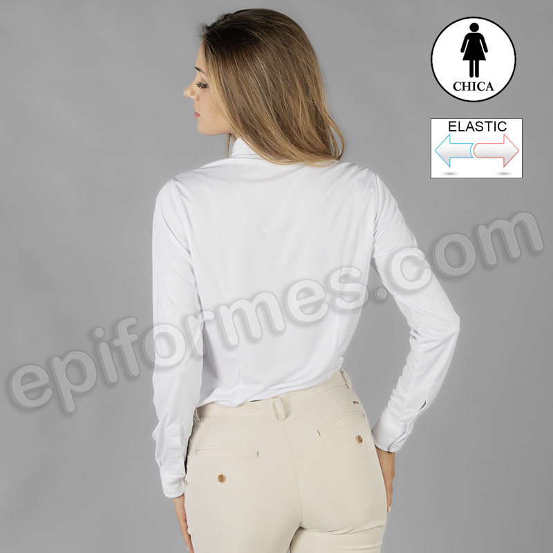 Camisa interlock cuello Cerdeña blanca