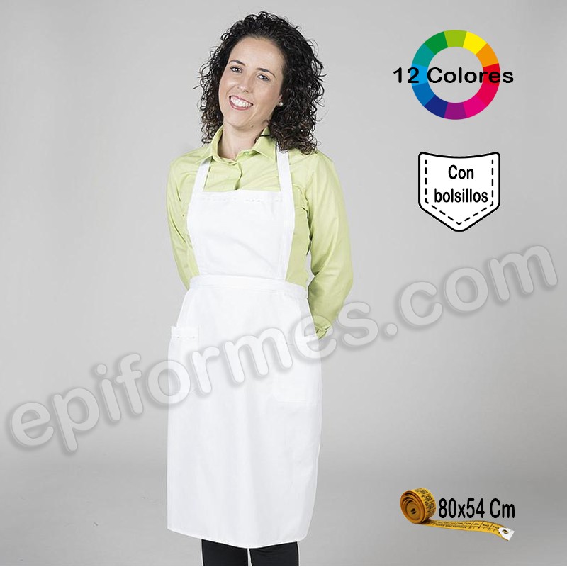 Delantal vichy con puntilla 12 colores