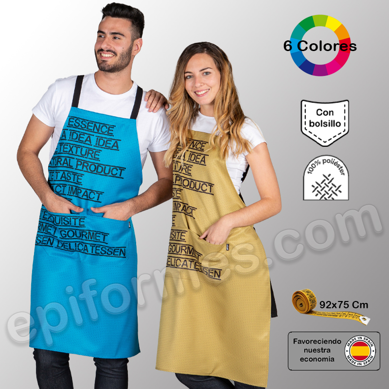 Delantal con peto gourmet 6 colores