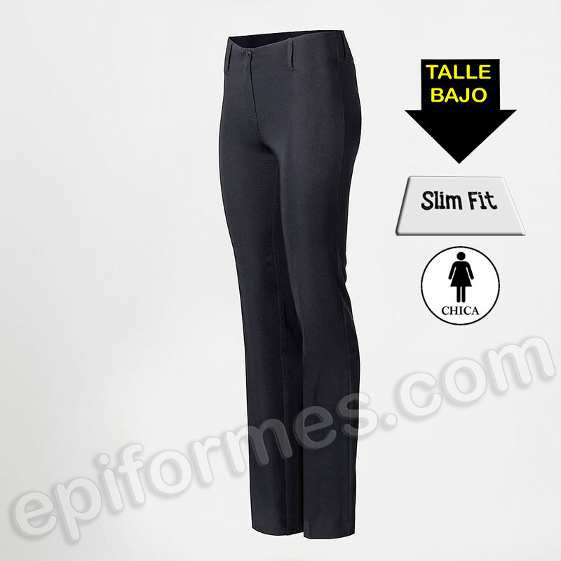 Pantalón ajustado, de talle bajo negro