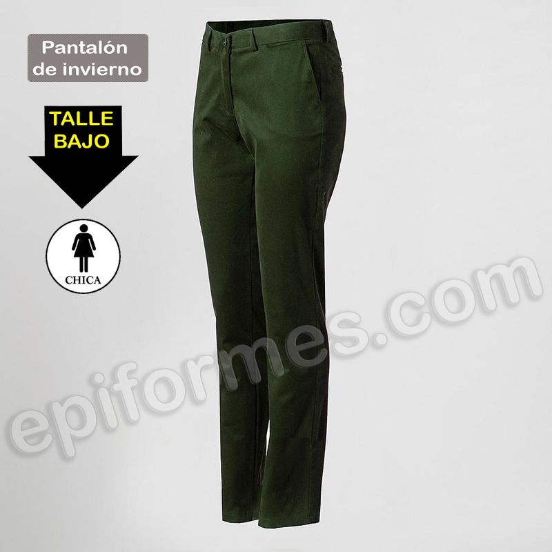 Pantalón Chino invierno en verde caqui