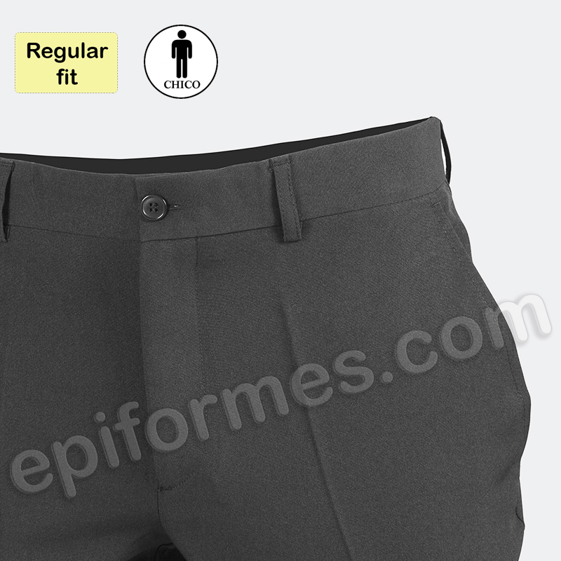 Pantalón sin pinzas gris marengo