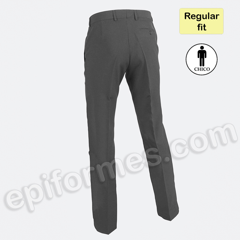 Pantalón sin pinzas gris marengo