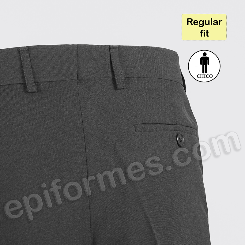 Pantalón sin pinzas gris marengo