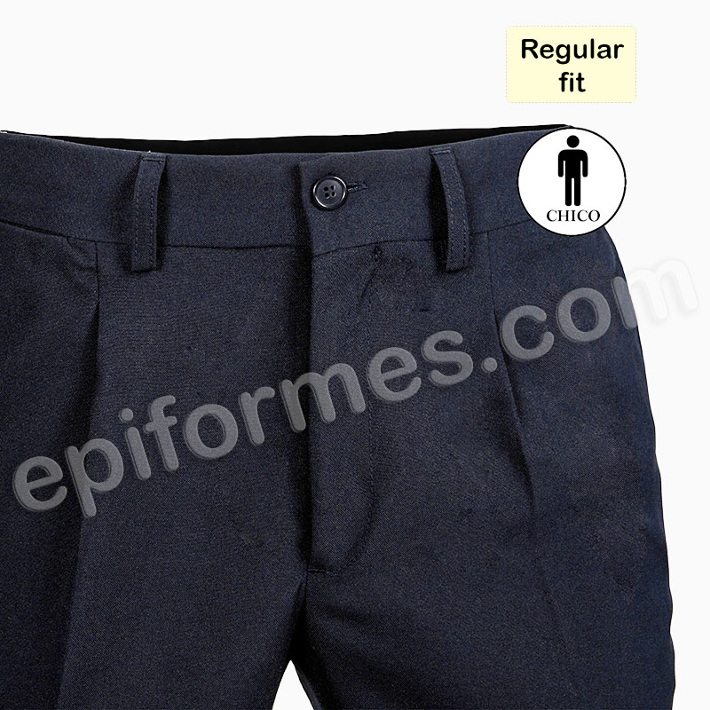 Pantalón  con pinzas, azul marino