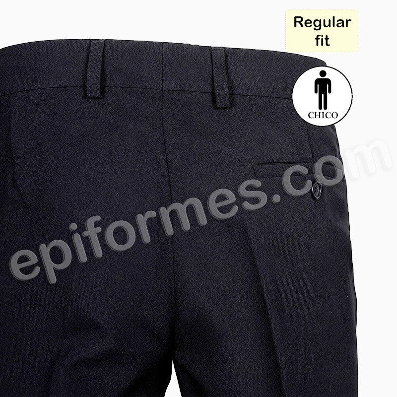 Pantalón  con pinzas, azul marino