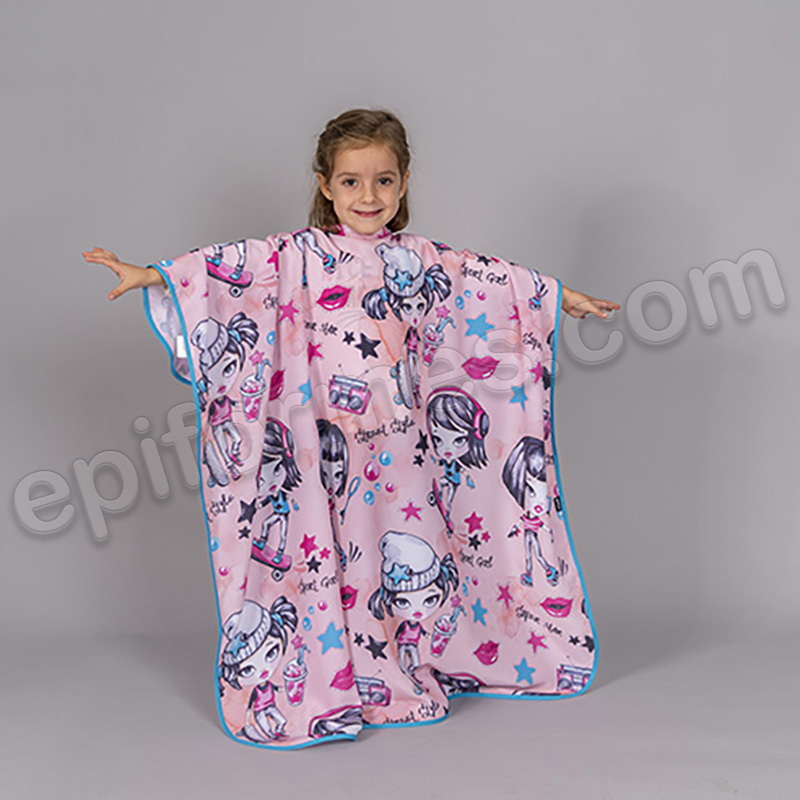 Capa de peluquería infantil, con estampados diver...