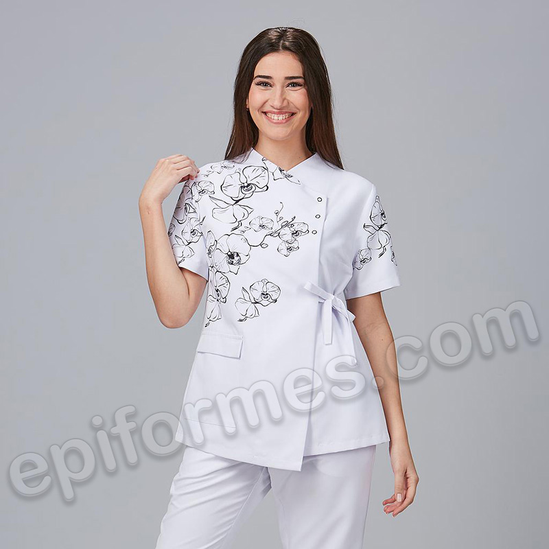 Blusa cruzada, mujer, estampada