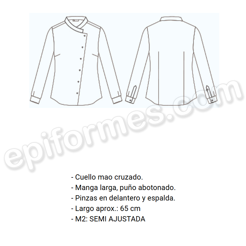 Camisa cocinera, Angélica 2 colores