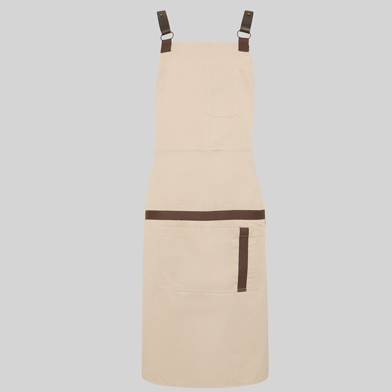 Delantal con peto, herrajes, Beige