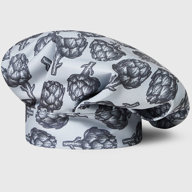Gorro chef de cocina estampado alcachofas