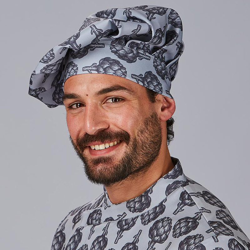 Gorro chef de cocina estampado alcachofas