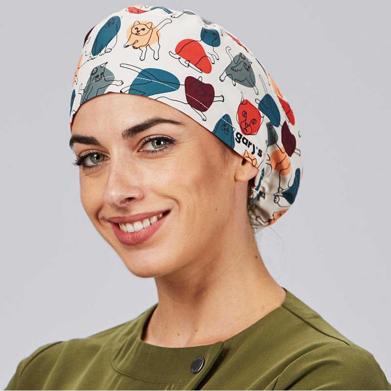 Gorro Cirujano Ronroneo - Estampado Gatitos Microf...