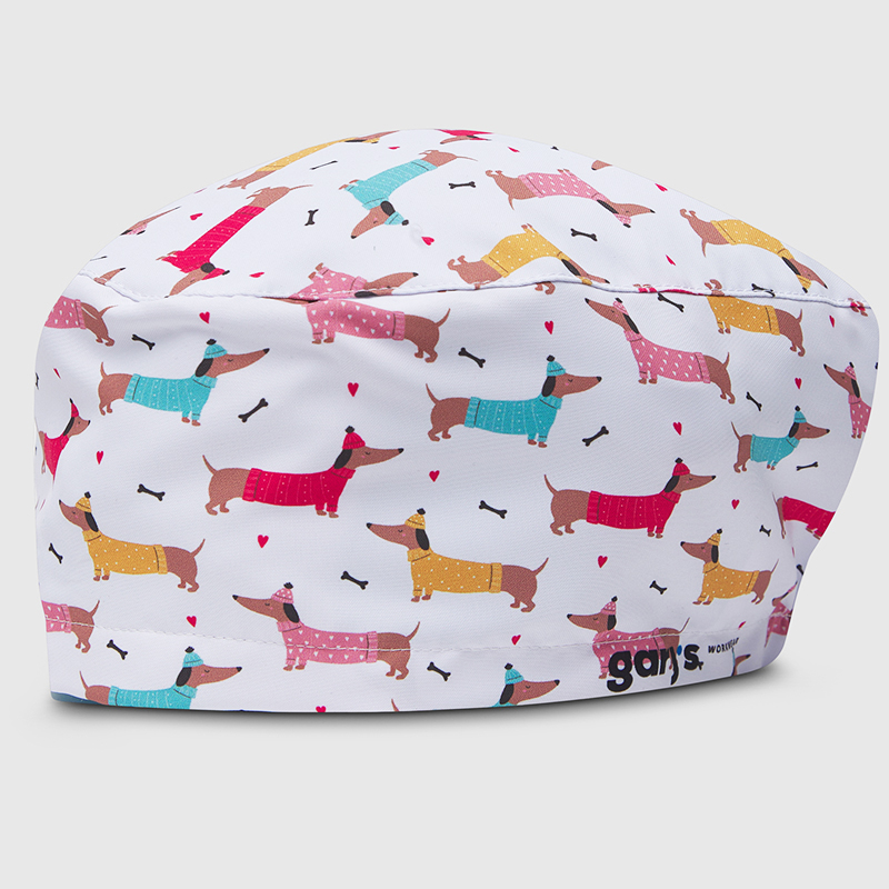Gorro Cirujano Teckel - Estampado Perros Salchicha Microfibra