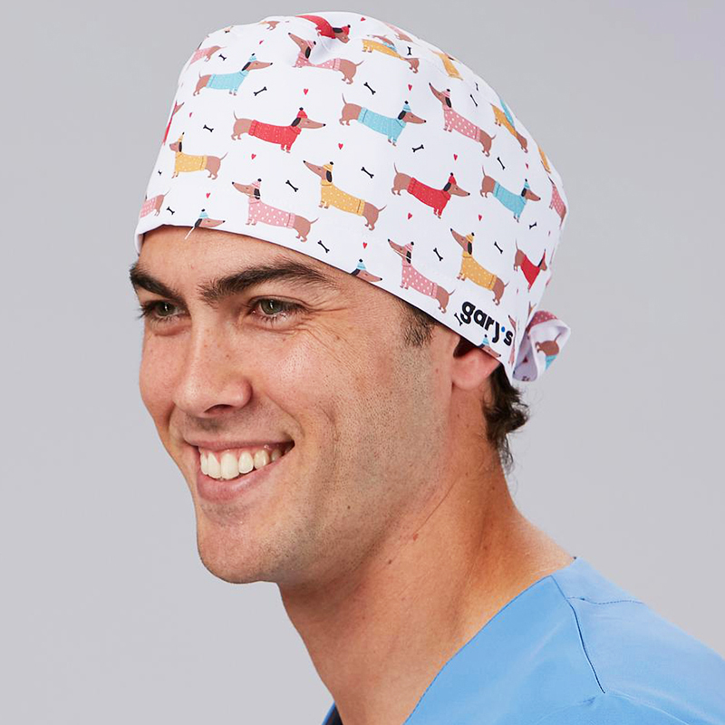 Gorro Cirujano Tiras Teckel - Estampado Perritos M...