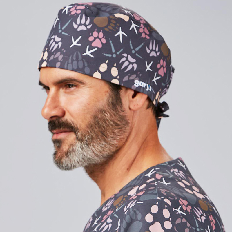 Gorro Cirujano Tiras Pisadas - Estampado Huellas M...