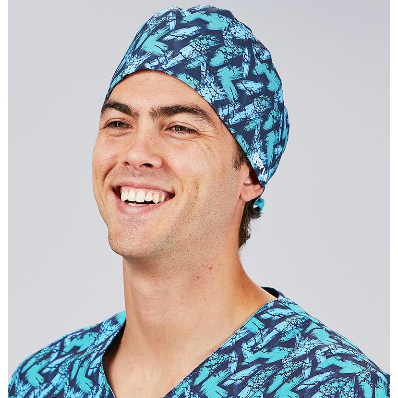 Gorro Cirujano Tiras Digital Marino