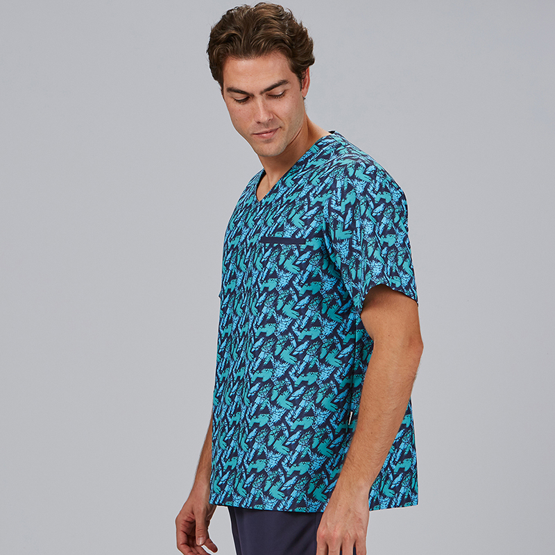 Blusa Sanitaria Unisex Mika, Digital marino