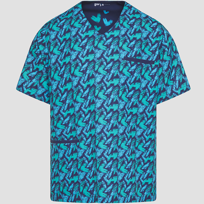 Blusa Sanitaria Unisex Mika, Digital marino