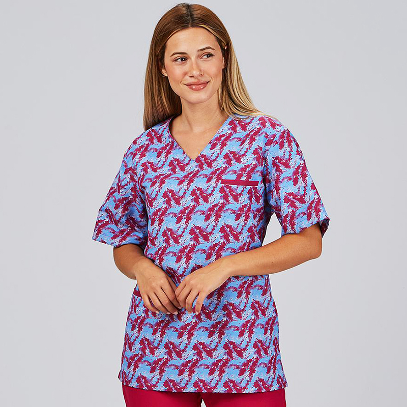 Blusa Sanitaria Unisex Mika, Digital frambuesa