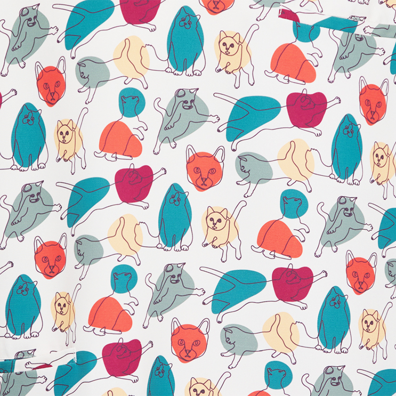 Blusa Sanitaria Unisex Mika Ronroneo - Estampado Gatos