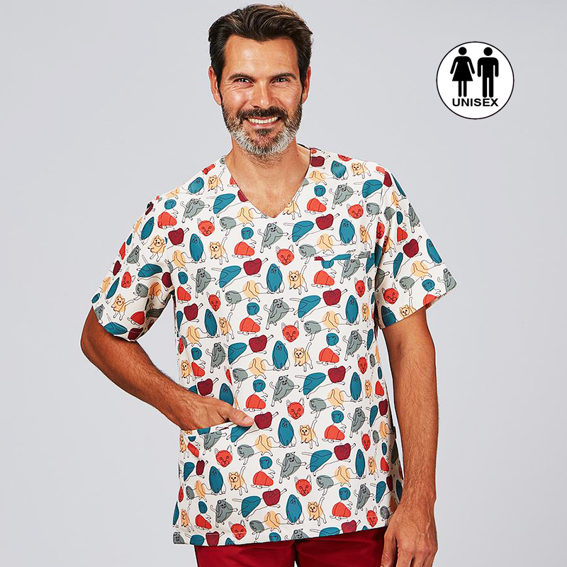 Blusa Sanitaria Unisex Mika Ronroneo - Estampado G...