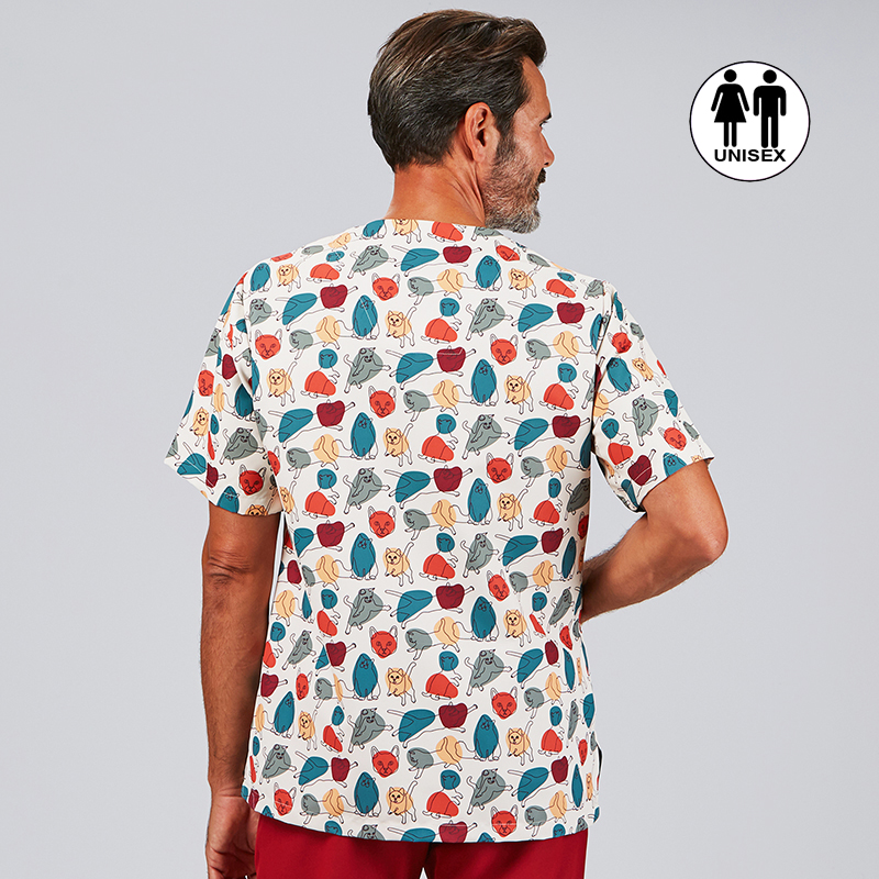 Blusa Sanitaria Unisex Mika Ronroneo - Estampado Gatos