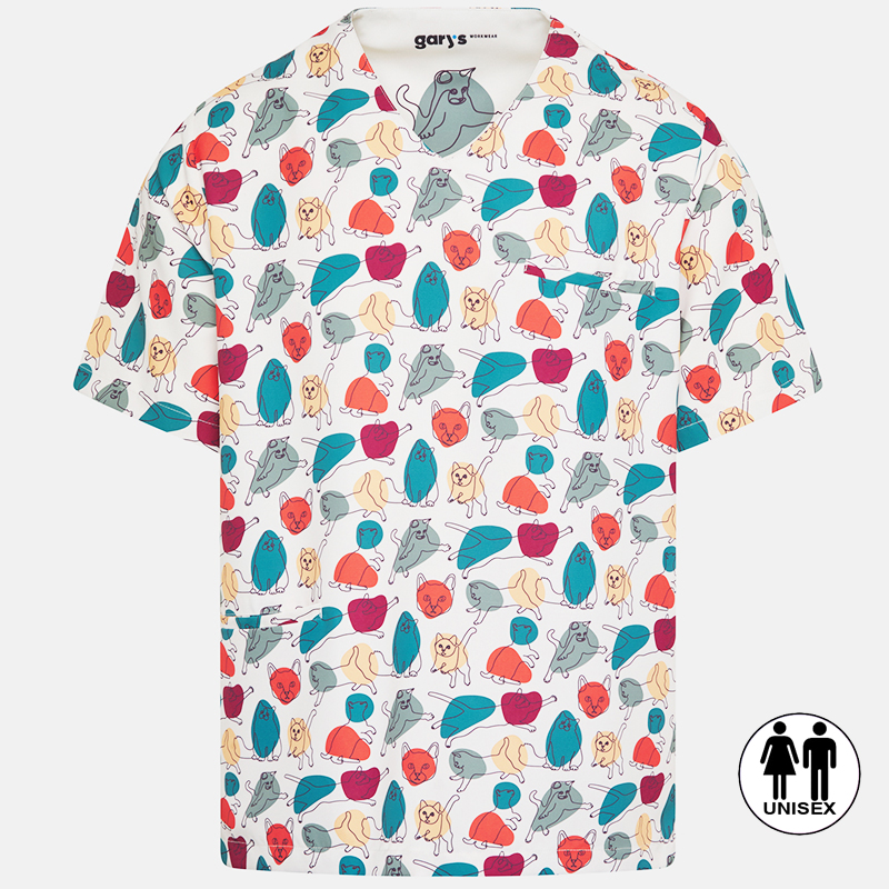 Blusa Sanitaria Unisex Mika Ronroneo - Estampado Gatos