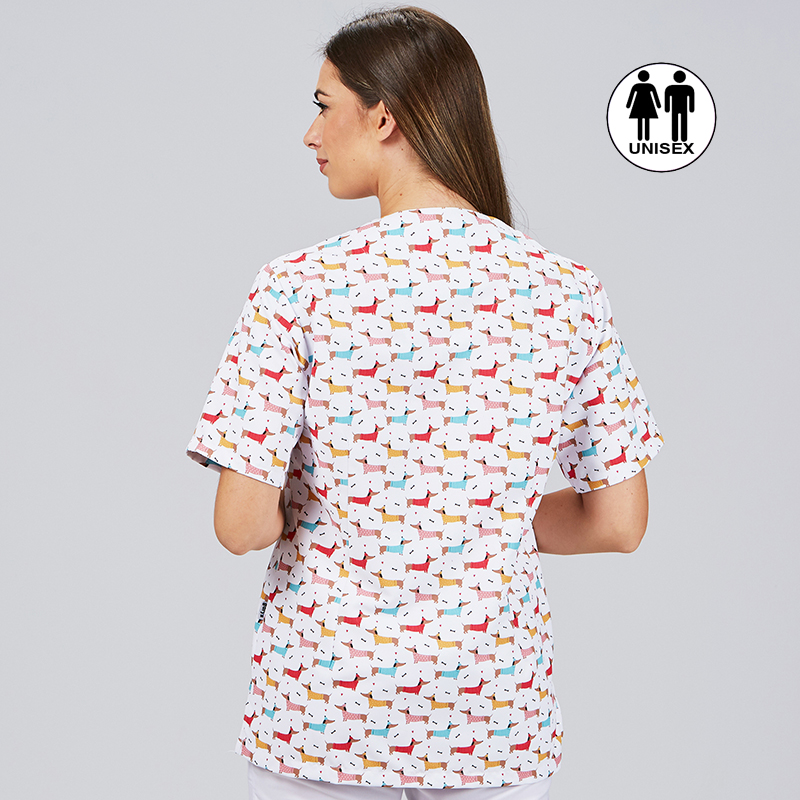 Blusa Sanitaria Unisex Mika Teckel - Estampado Perros