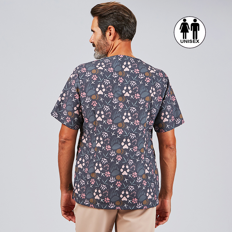 Blusa Sanitaria Unisex Mika Pisadas - Estampado Huellas