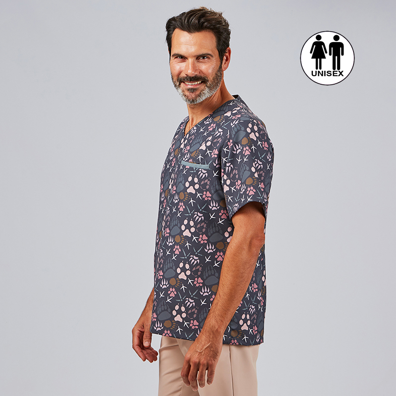 Blusa Sanitaria Unisex Mika Pisadas - Estampado Huellas