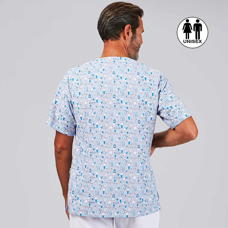 Blusa Sanitaria Unisex Mika Dentik - Estampado Odontología
