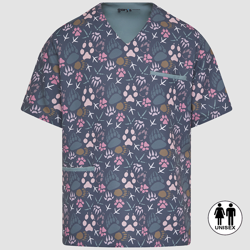 Blusa Sanitaria Unisex Mika Pisadas - Estampado Huellas