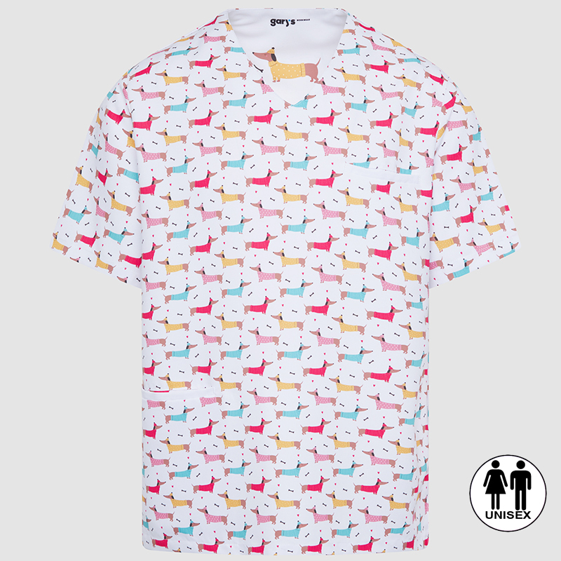 Blusa Sanitaria Unisex Mika Teckel - Estampado Perros