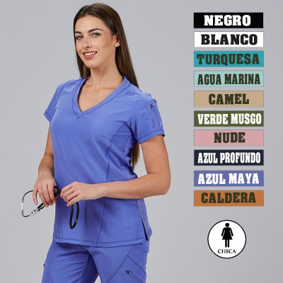 Blusa Mujer Cuello Canalé Nancy - Tejido Sostenible IRIS
