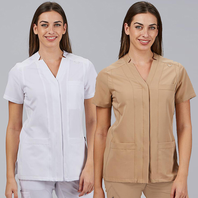 Blusa mujer abierta m/c marla tejido sostenible elástico iris