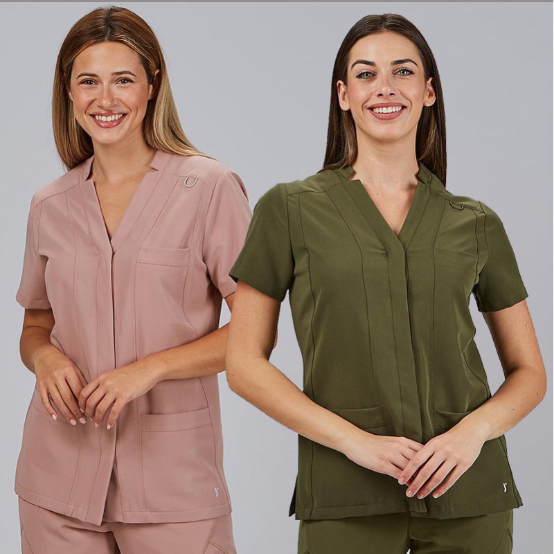 Blusa mujer abierta m/c marla tejido sostenible elástico iris