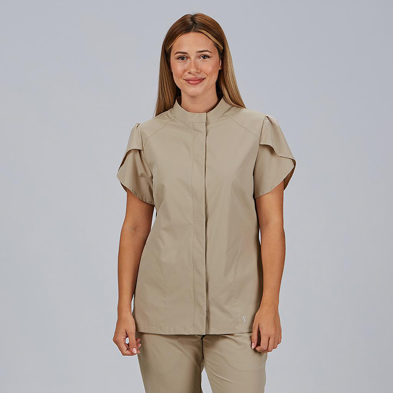 Blusa mujer botón oculto m/c lina tejido reciclado sorema