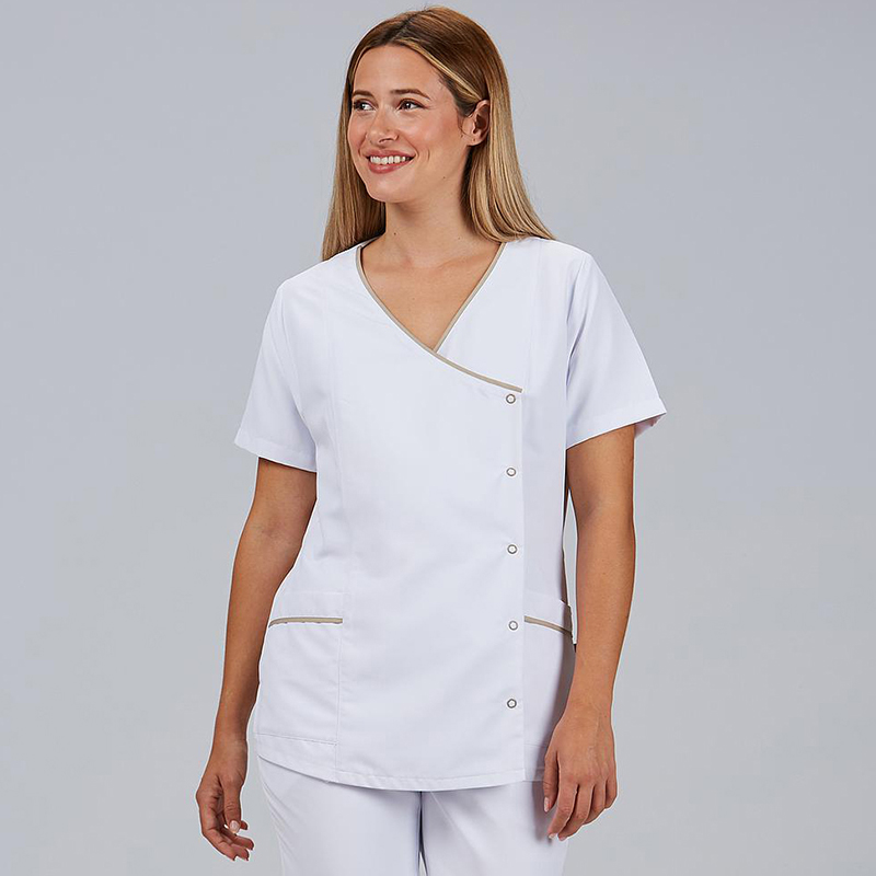 Blusa mujer botones presión m/c Aina - Microfibra...