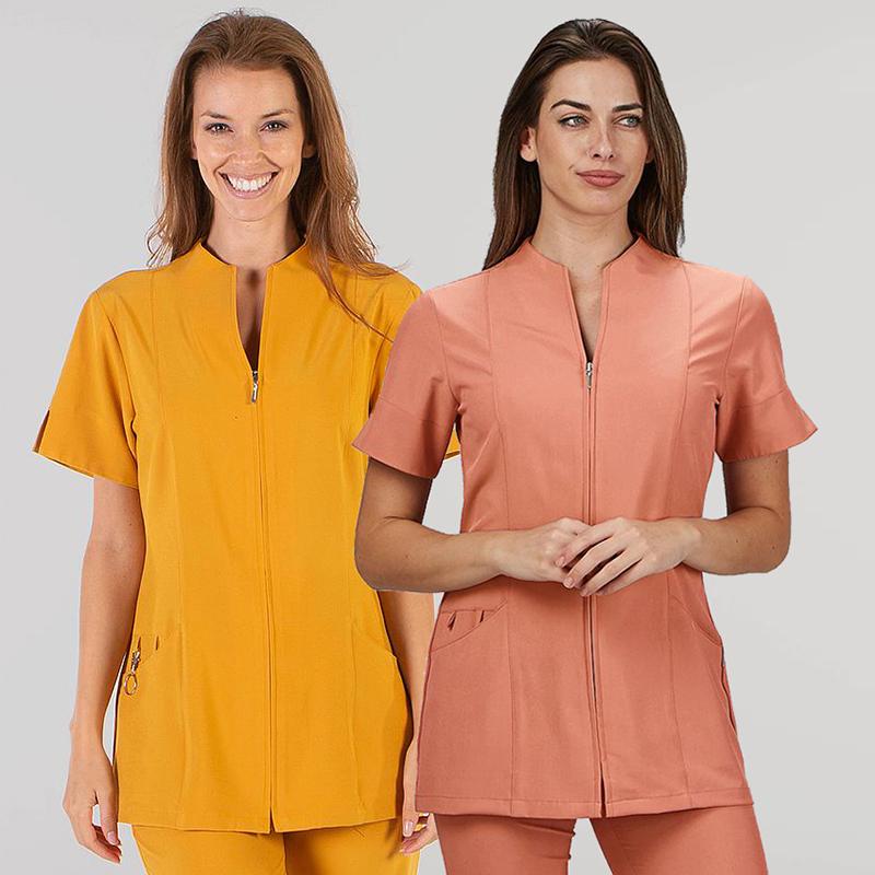 Blusa abierta mujer cuello mao m/c yanira microfibra