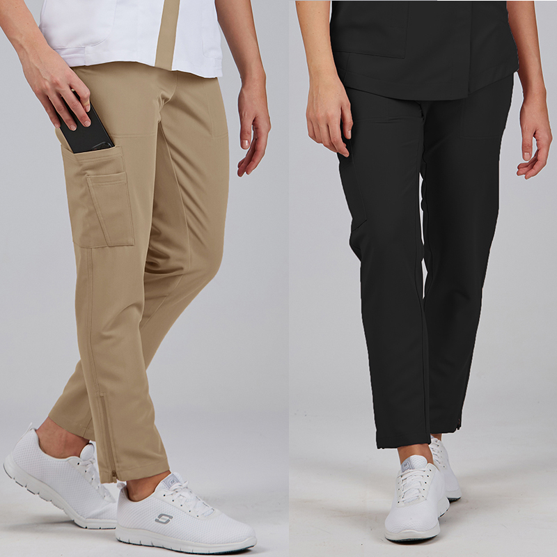 Pantalón mujer estilo jogger cremallera bajos tejido iris