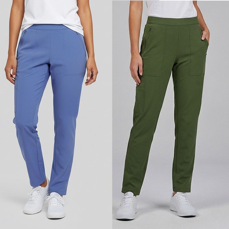 Pantalón mujer estilo jogger cremallera bajos tejido iris