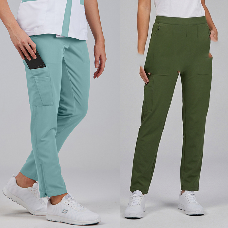 Pantalón mujer estilo jogger cremallera bajos tejido iris