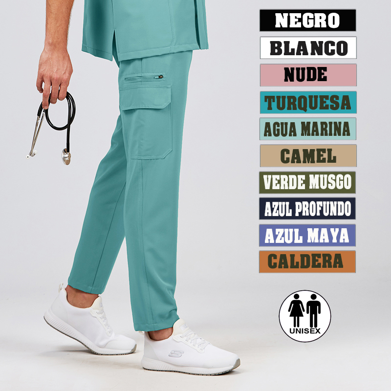 Pantalón unisex cargo cintura ajustable tejido ir...