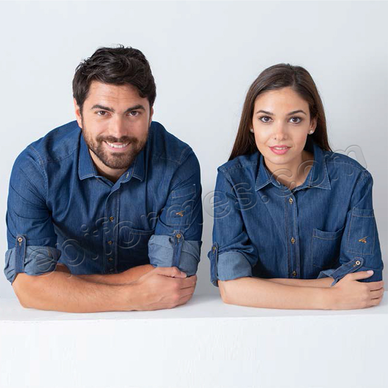 Camisa laboral de mujer, tejano lavado