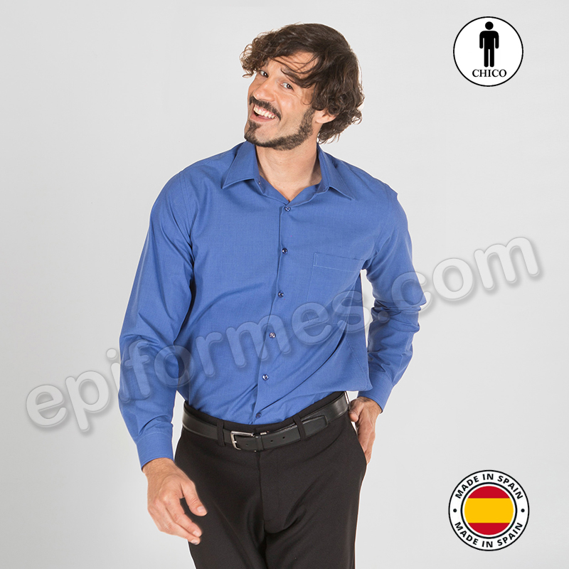 Camisa de hombre modelo Greco azulina