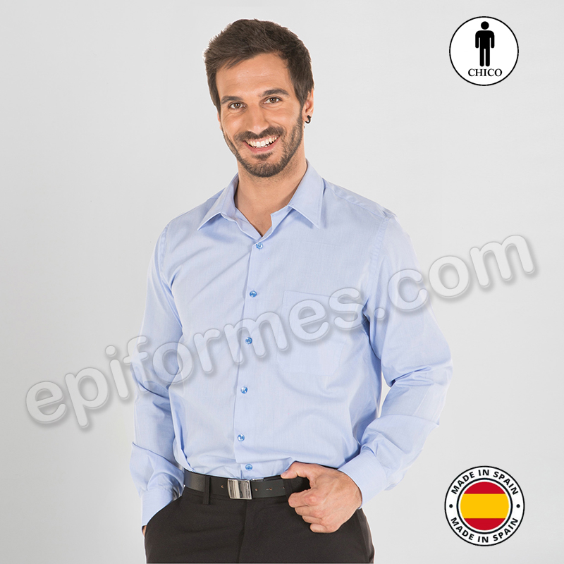 Camisa de hombre modelo Greco celeste