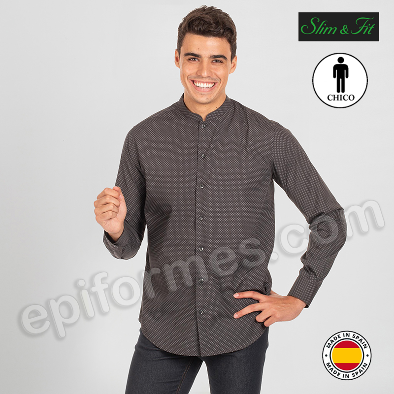 Camisa de hombre cuello mao.