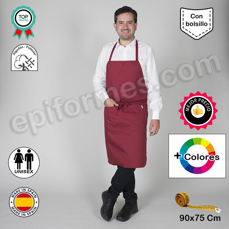 Delantal con peto económico en 3 colores