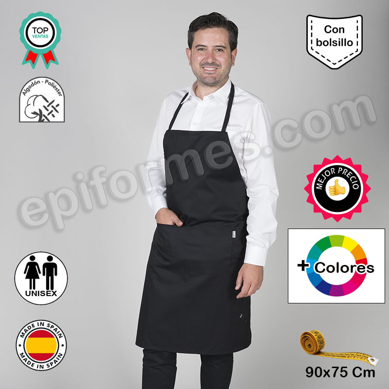 Delantal con peto económico en 3 colores